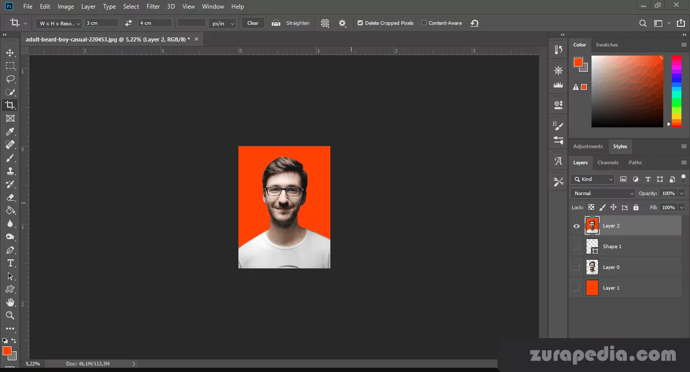 cara membuat ukuran foto 3x4 di photoshop